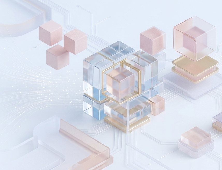 Ilustración 3D de automatización empresarial con tecnología innovadora